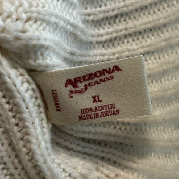Arizona Jean Company Cream‎ Loose Knit Sweater XL Women’s - Picture 8 of 11